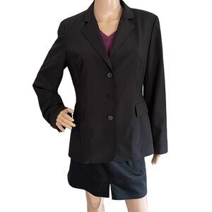 Y2K Due Per Due Black Blazer Womens Size 8 Jacket 3 Button Front